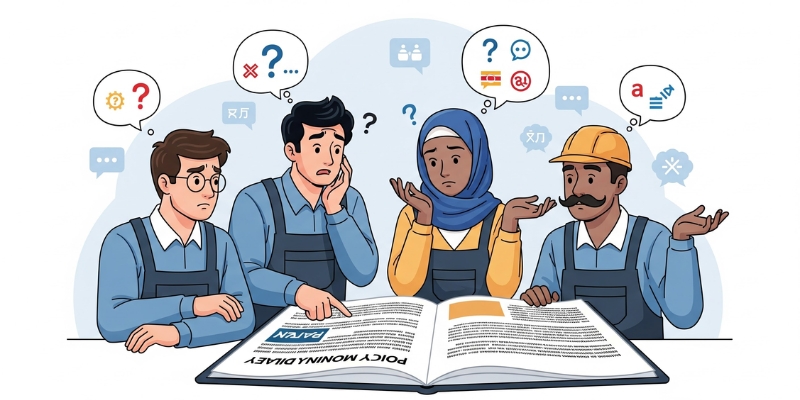 Workers Not Understanding Written Manuals or Policies